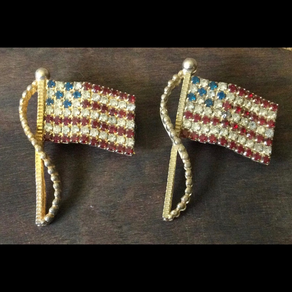 Rafaella Red-White & Blue Rhinestone American Flag